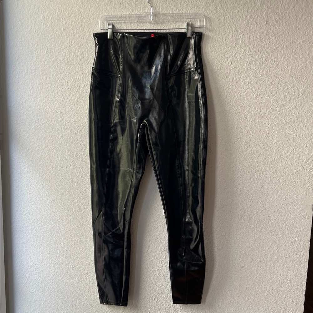 SPANX Patent Black Leggings
